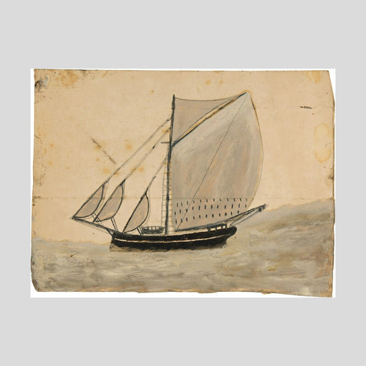 Alfred Wallis Sailing boat with French-grey sails Print