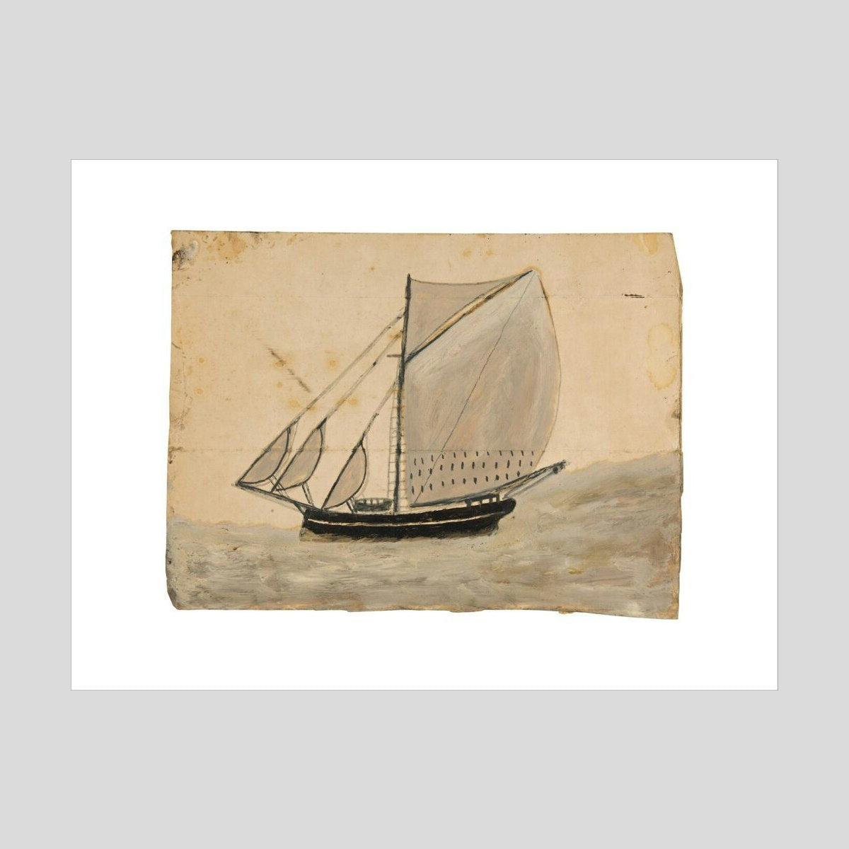 Alfred Wallis Sailing boat with French-grey sails Print