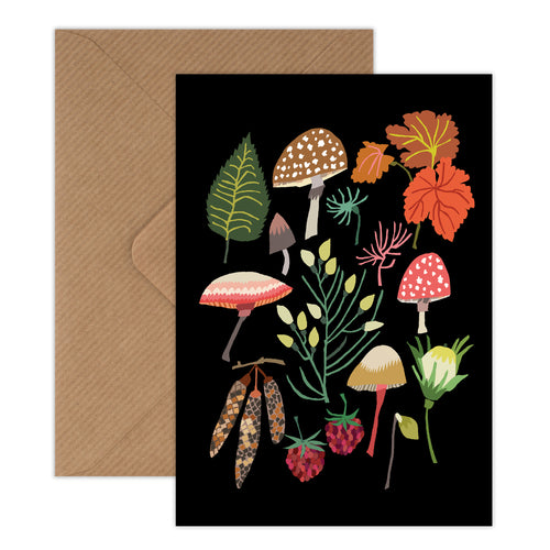 Brie Harrison Brie Harrison Mushrooms and Moss Greetings Card 1