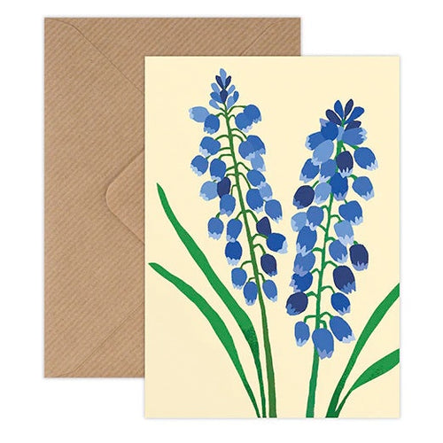 Brie Harrison Grape Hyacinth Mini Greetings Card