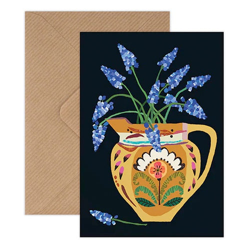 Brie Harrison Muscari Flowers Greetings Card