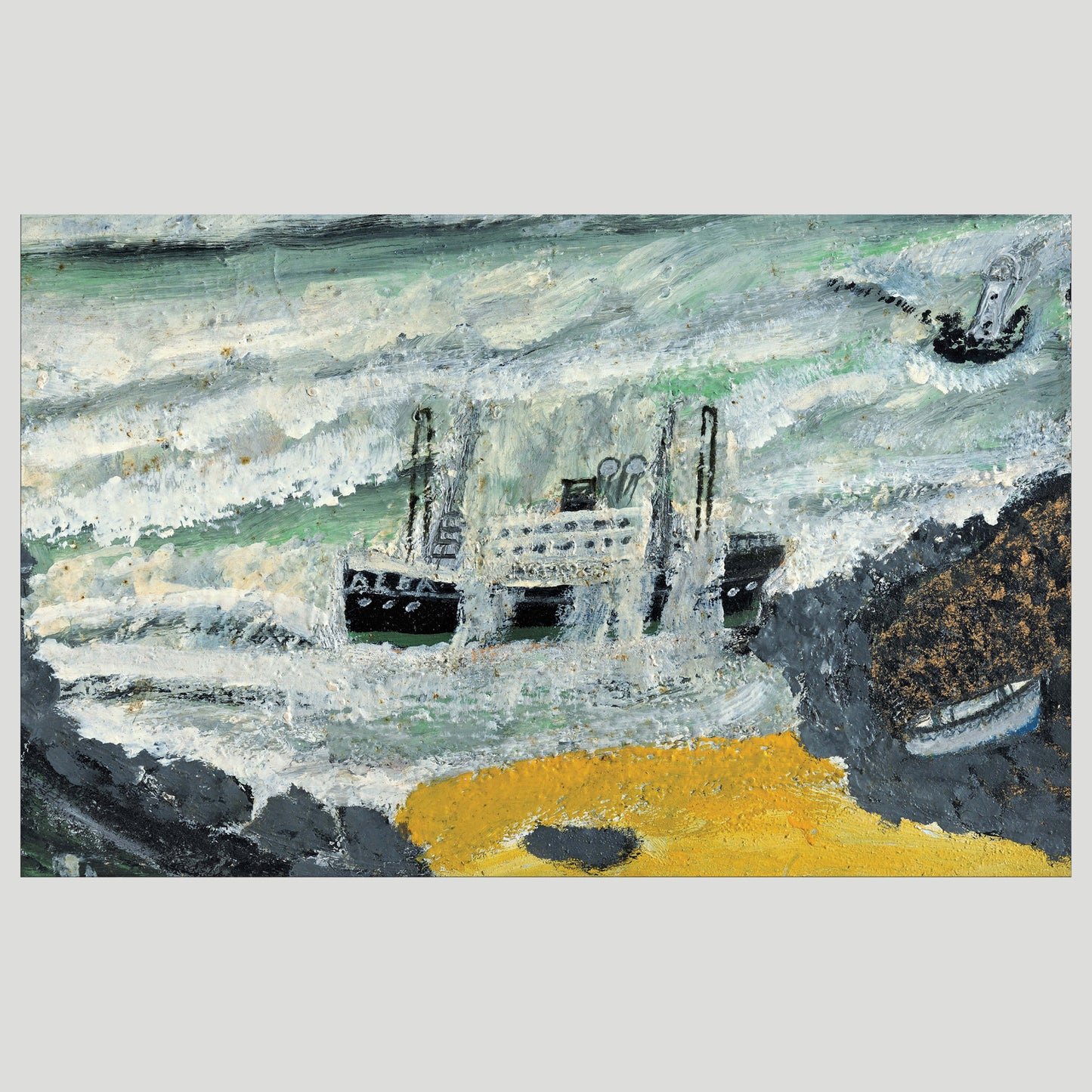 Alfred Wallis Shipwreck Organic Cotton Tea Towel