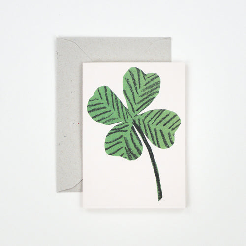 Hadley Paper Goods Hadley Four Leaf Clover Mini Greetings Card 1