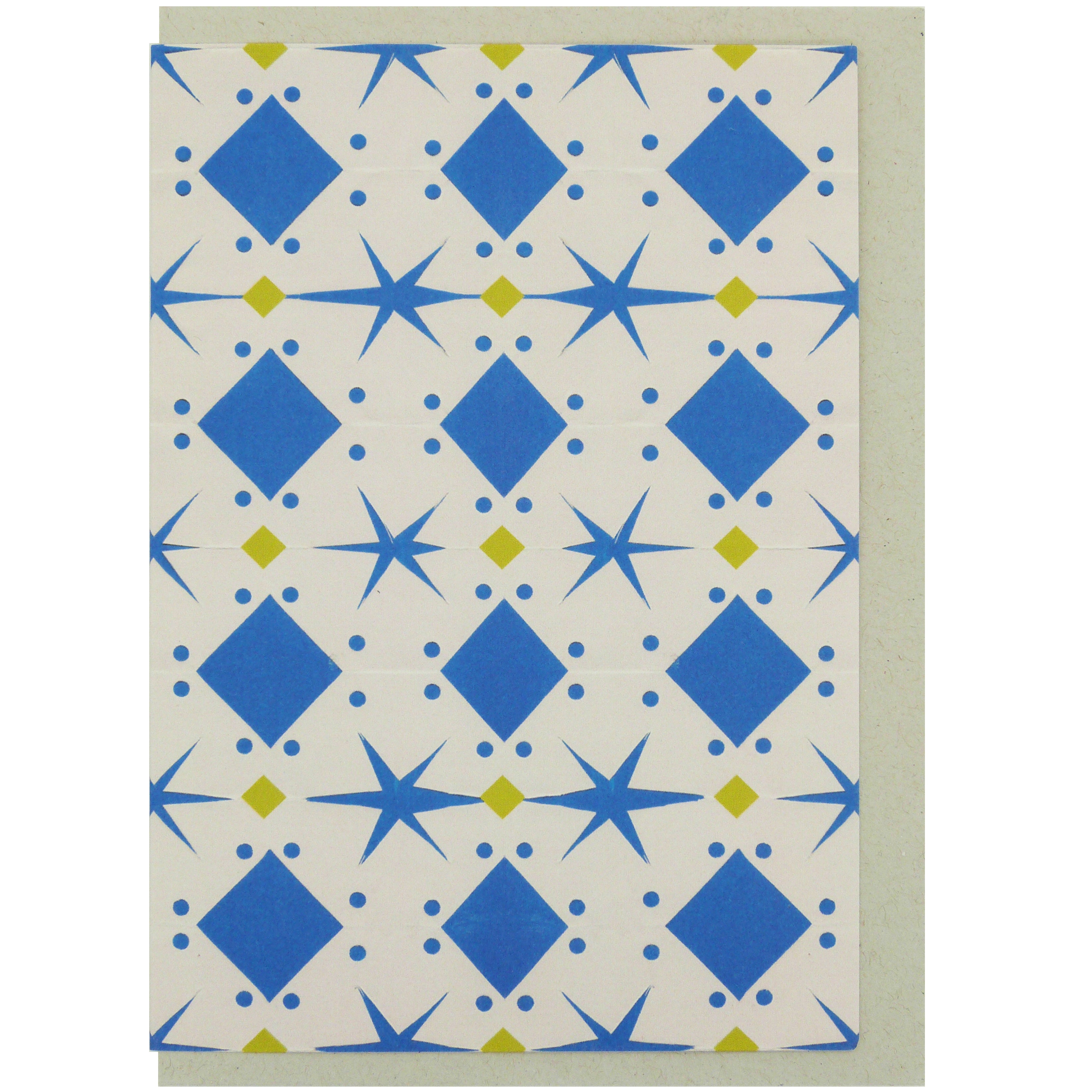 Hadley Paper Goods Hadley x Kettle's Yard Blue Star Pattern Greetings Card 1