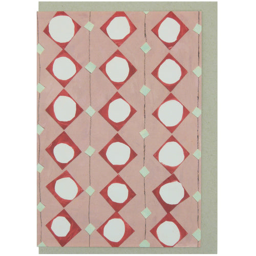 Hadley Paper Goods Hadley x Kettle's Yard Pink Pattern Greetings Card 1