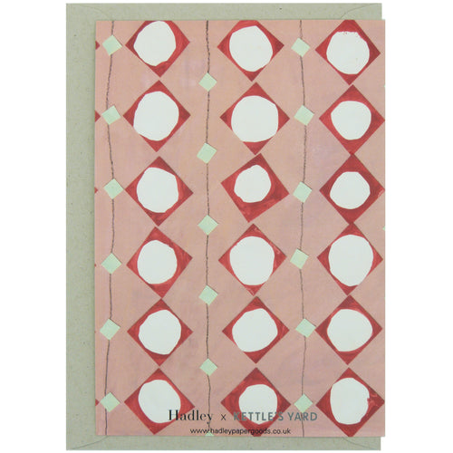 Hadley Paper Goods Hadley x Kettle's Yard Pink Pattern Greetings Card 2