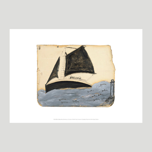 King and McGaw Alfred Wallis Sailing ship and porpoises 10 x 8 Print 1