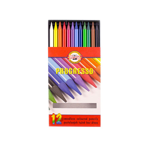 Koh I Noor Progresso Woodless Coloured Pencils Pack of 12 1
