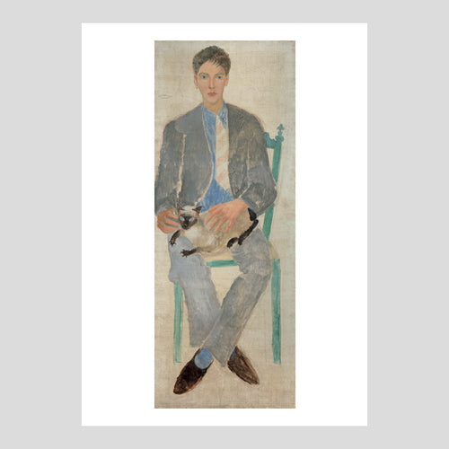 Postcard Christopher Wood Boy with Cat (Jean Bourgoint)