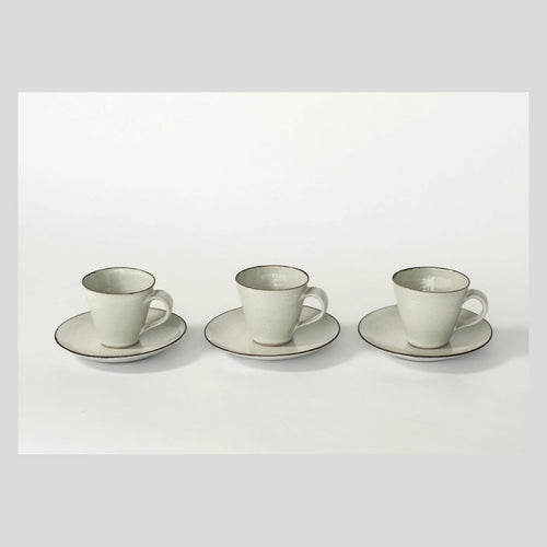 Lucie Rie Postcard, Cups and saucers