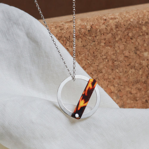 Pivot Revolute Recycled Silver & Acetate Pendant Necklace
