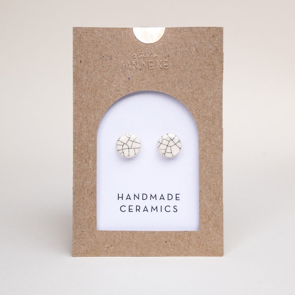 Studio Janneke Matched Pair Small Ceramic Stud Earrings