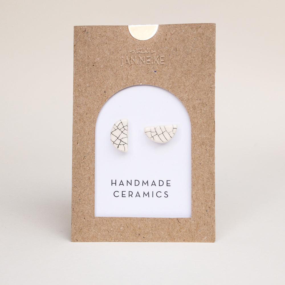 Studio Janneke Matched Pair Small Ceramic Stud Earrings